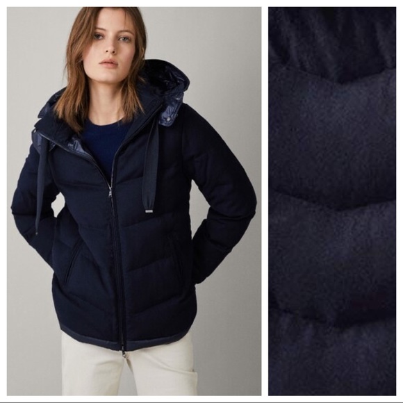 Nwt Massimo Dutti Navy Blue Puffer 